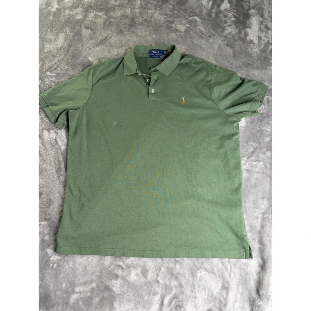 Polo Ralph Lauren Men Size L Green Classic Fit Short Sleeve Shirt Pony Logo
